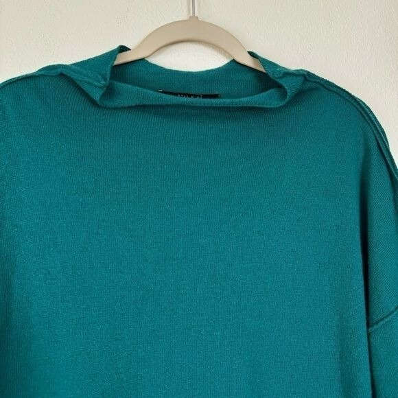 OZAI N KU Boxy front Pocket Sweater petrol turquoise pullover 8-10 wool cashmere - Picture 4 of 12